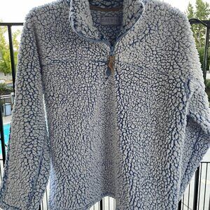 BLUE STAR women's 1/4 ZIP FLEECE Sherpa Pullover Fuzzy Sweater Size Medium